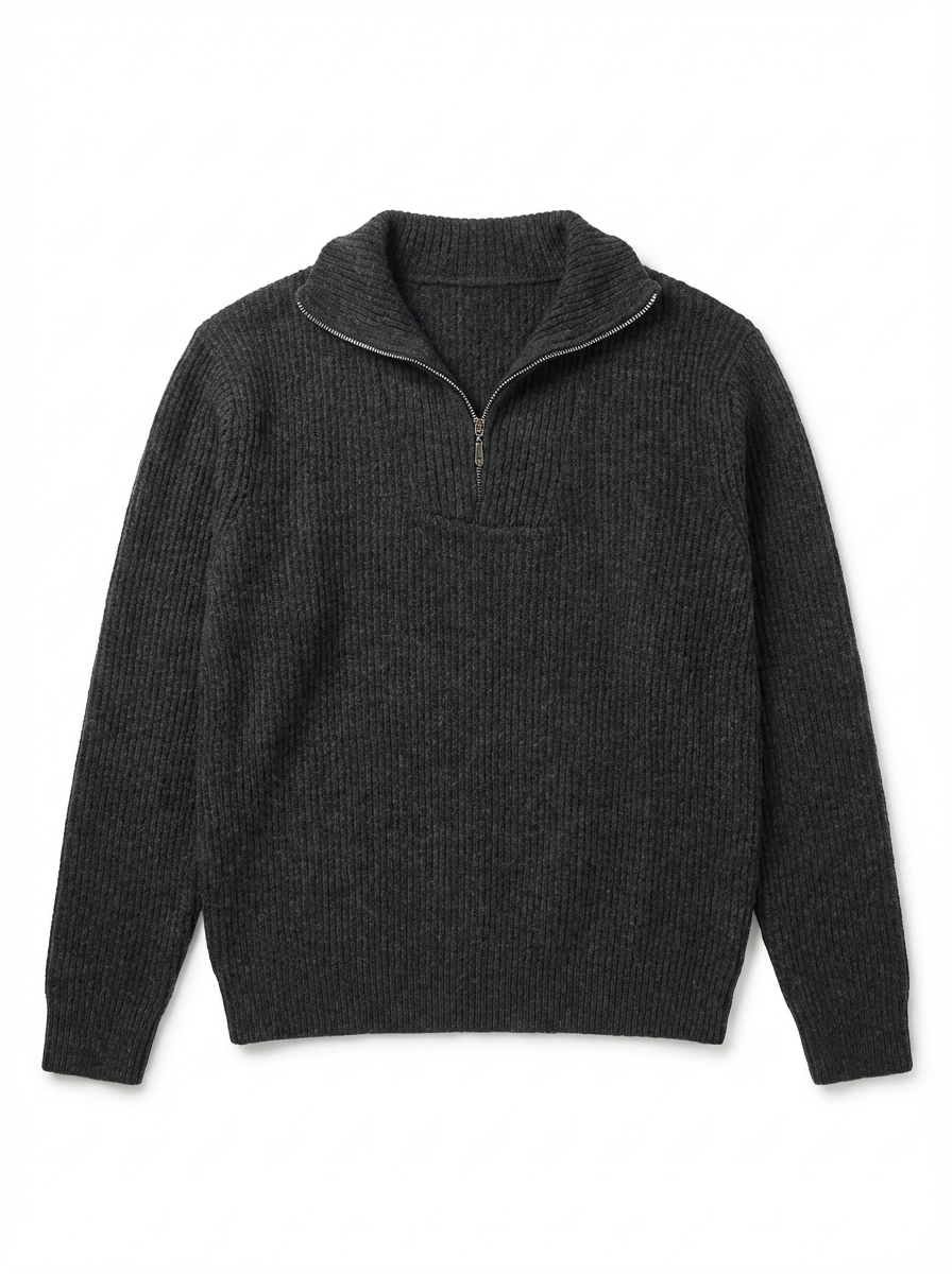 Anthracite Knitted Quarter Zip
