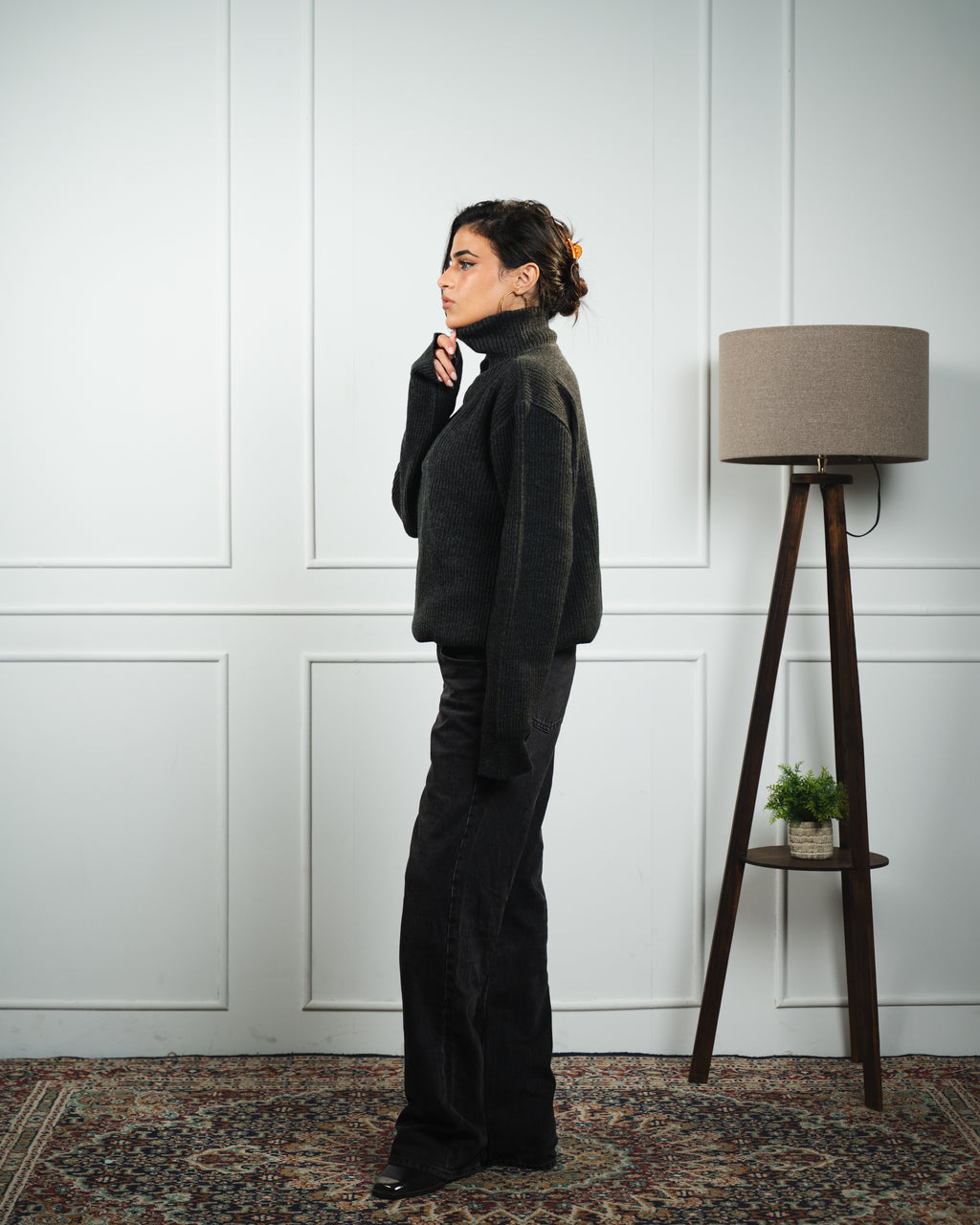 Anthracite Knitted Quarter Zip