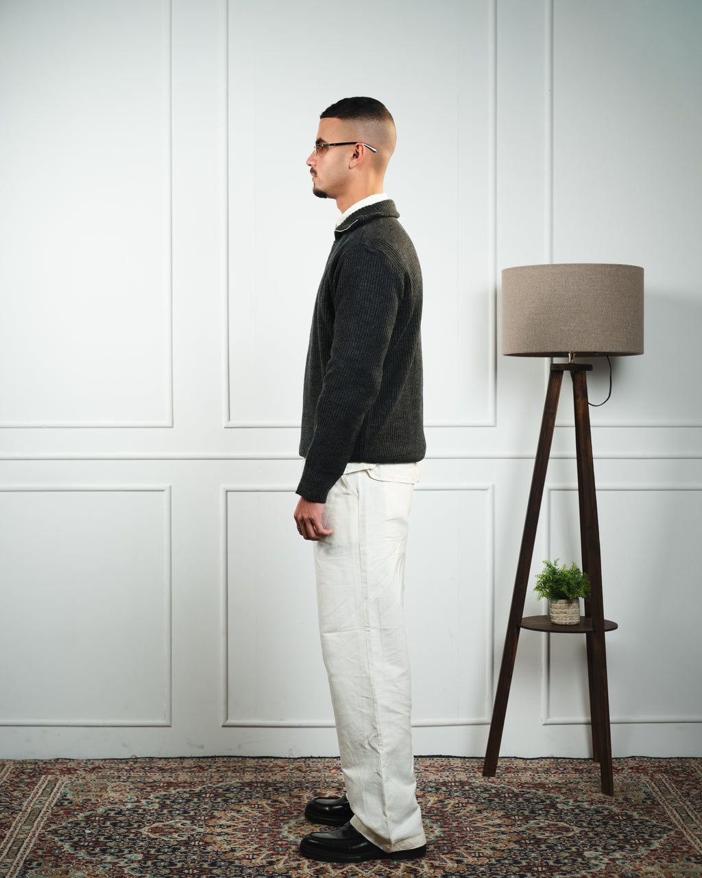 Anthracite Knitted Quarter Zip